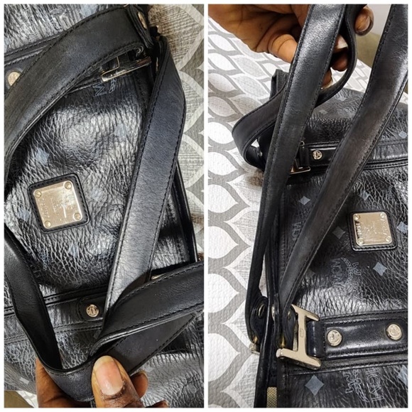 Authentic MCM Visestos Shopping Tote Bag Black/Grey - Picture 10 of 14